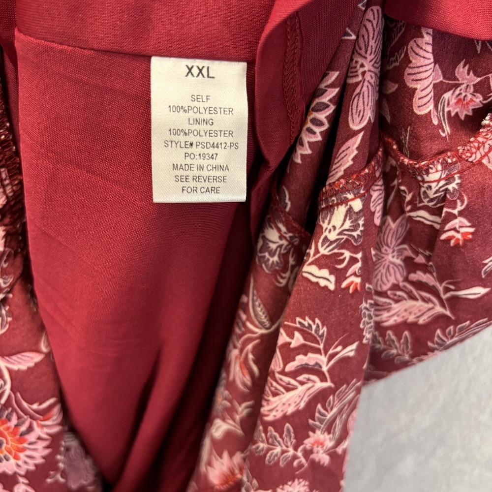 NEW PIPER & SCOOT Button Up Tiered Maxi Dress Womens XXL Red Floral Flowy Picnic - Picture 6 of 12